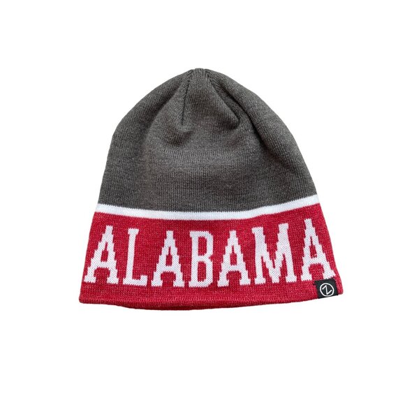 Zephyr Alabama Hitch Beanie Hat OS Cozy Knit Acrylic Red White Gray Outdoor NEW - Picture 1 of 5